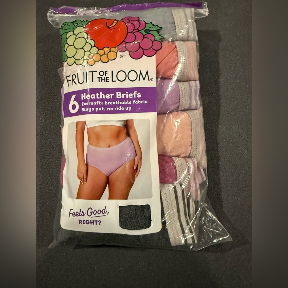Fruit of the Loom Heather Briefs - Pink, Purple, Gray